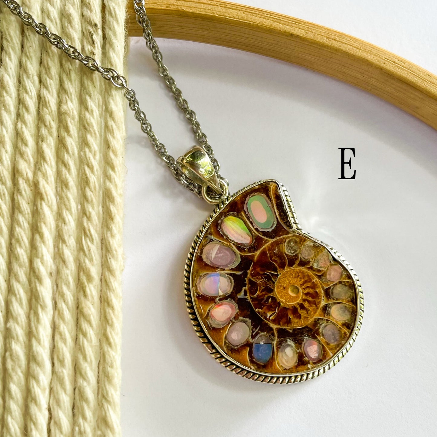 Galaxy Inlay Nautilus Shell Ring & Pendants - Solid Sterling Silver