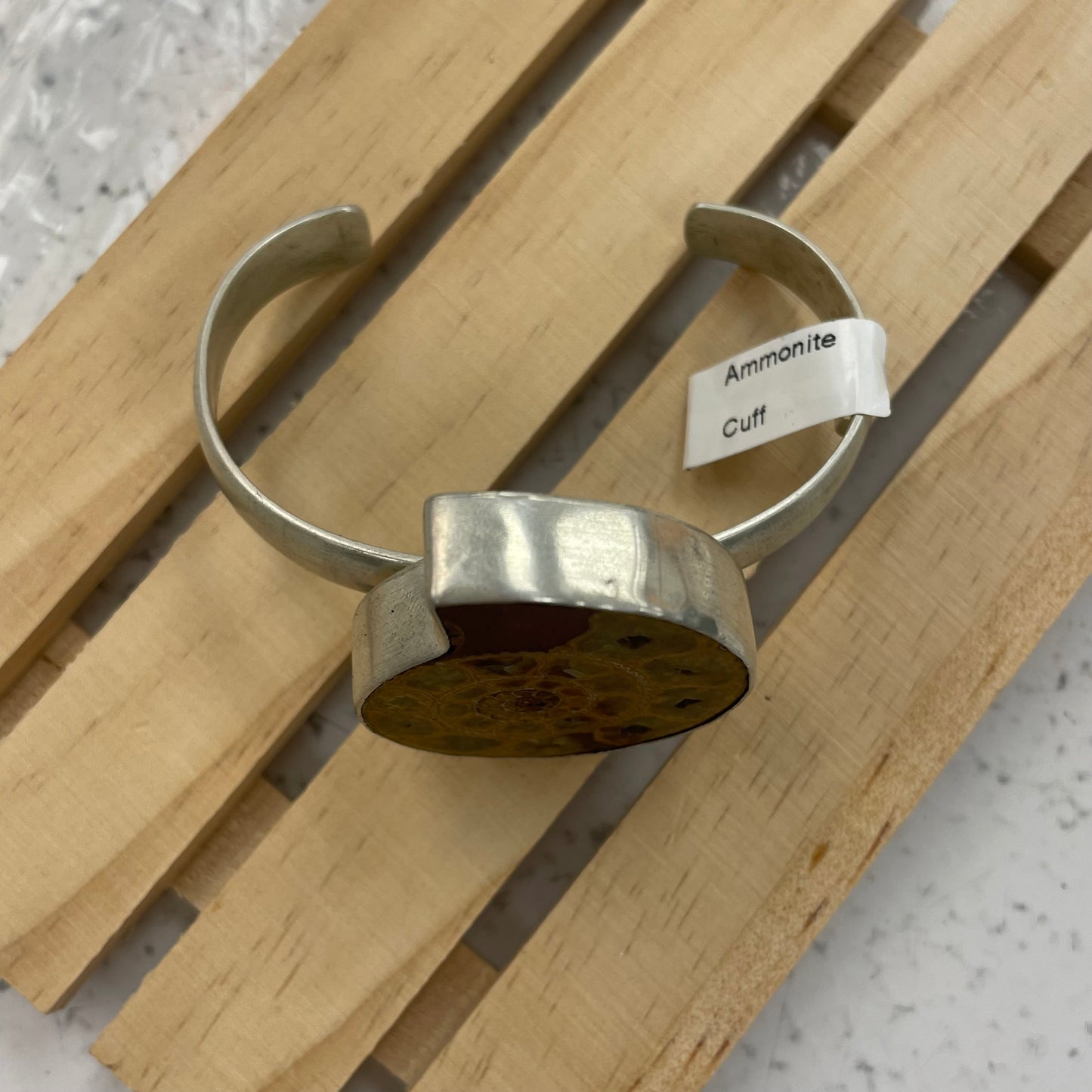 Ammonite Cuff Matte Finish Sterling Silver (Great Deal)