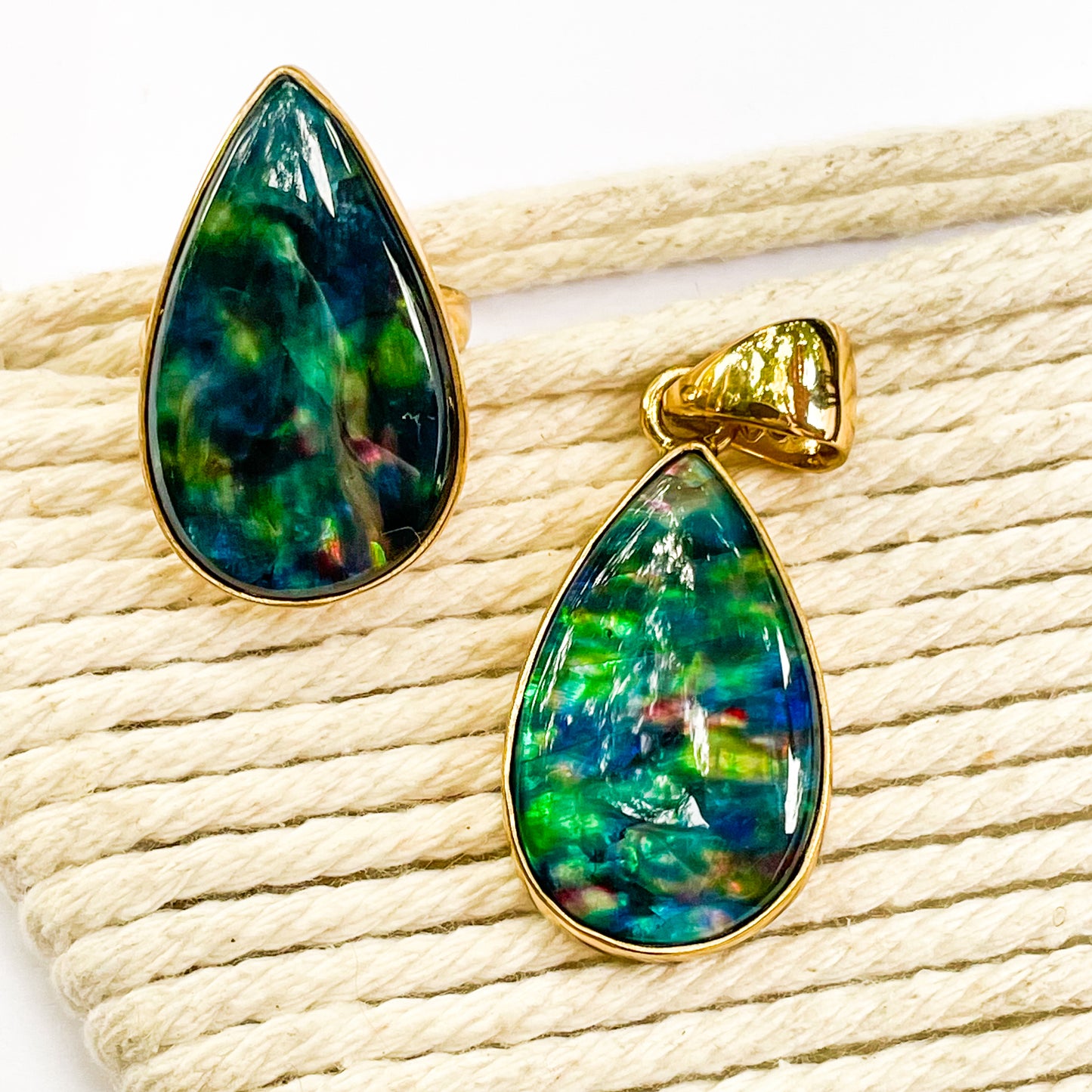 Opal Doublet Teardrop Pendant - Alchemia