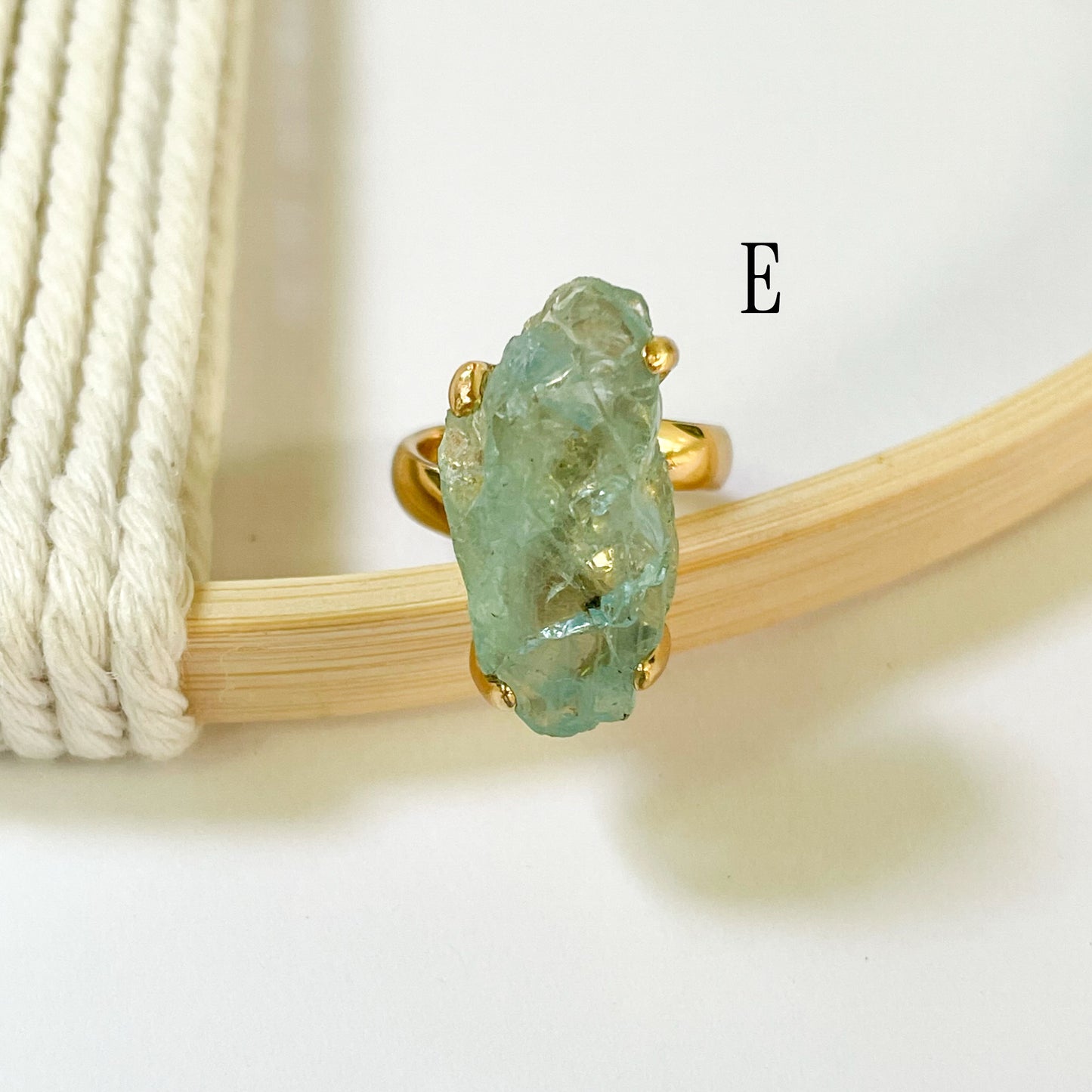Raw Aquamarine Prong Ring - Alchemia Gold