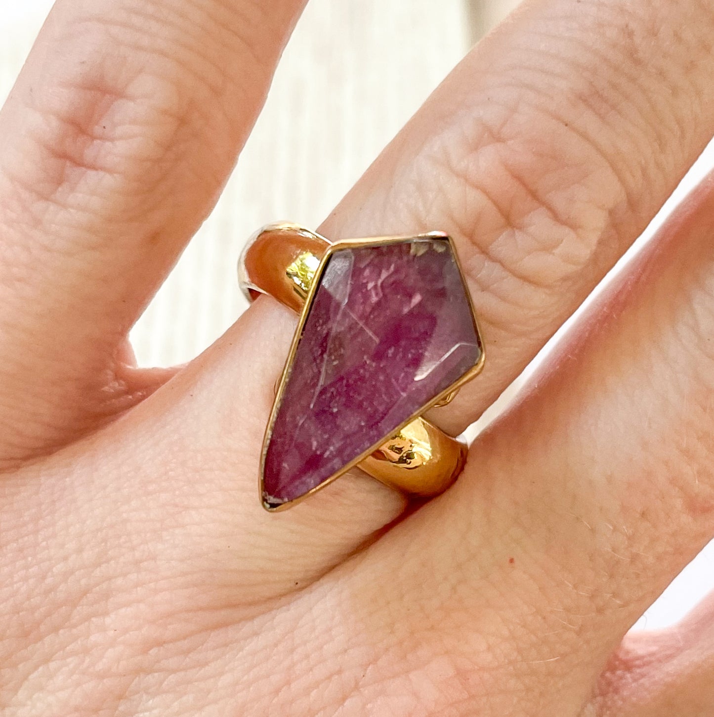 Ruby Doublet Kite Ring - Alchemia