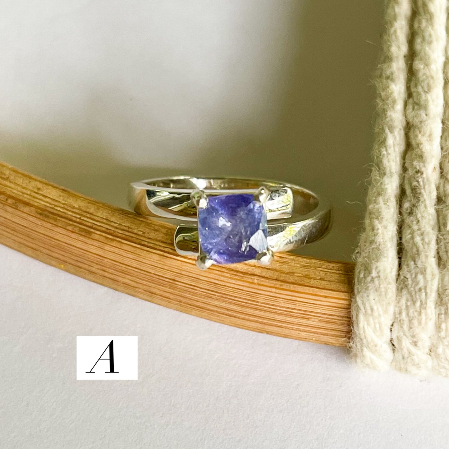Certified Natural Tanzanite Prong Ring - Solid Sterling Silver