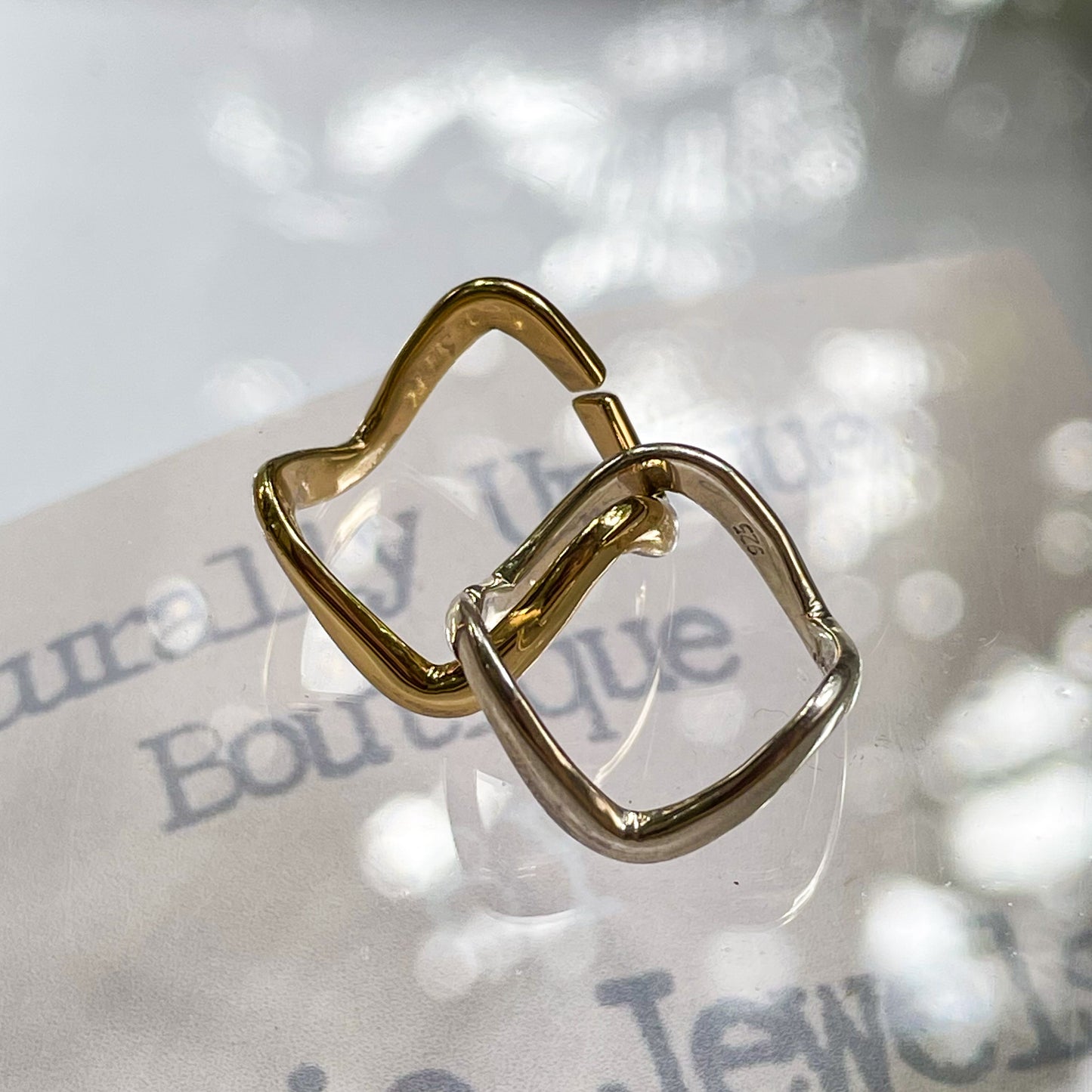 Swiggle Solid Midi Ring - Both Metals