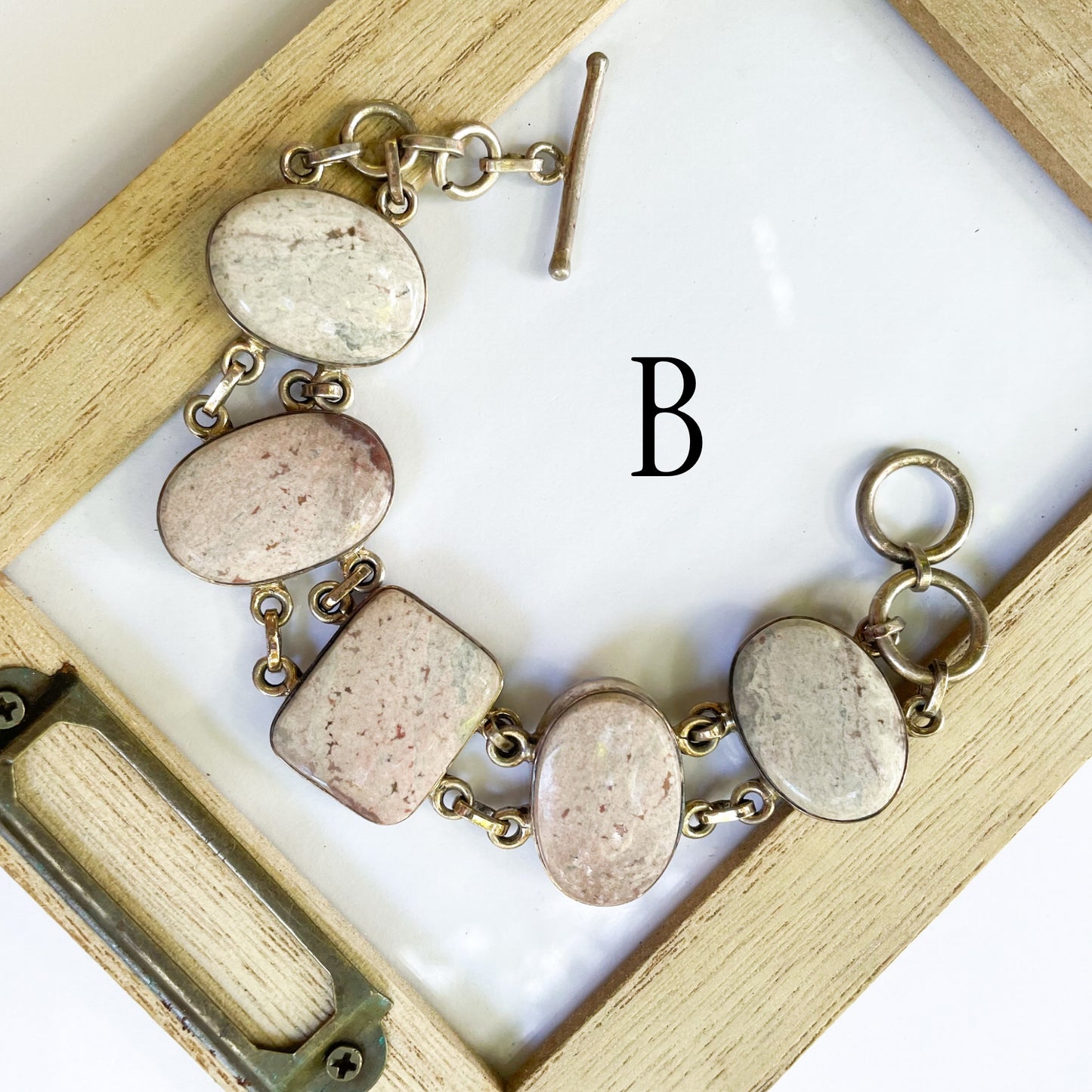 Solid Sterling Silver Stone Bracelet Blowout!