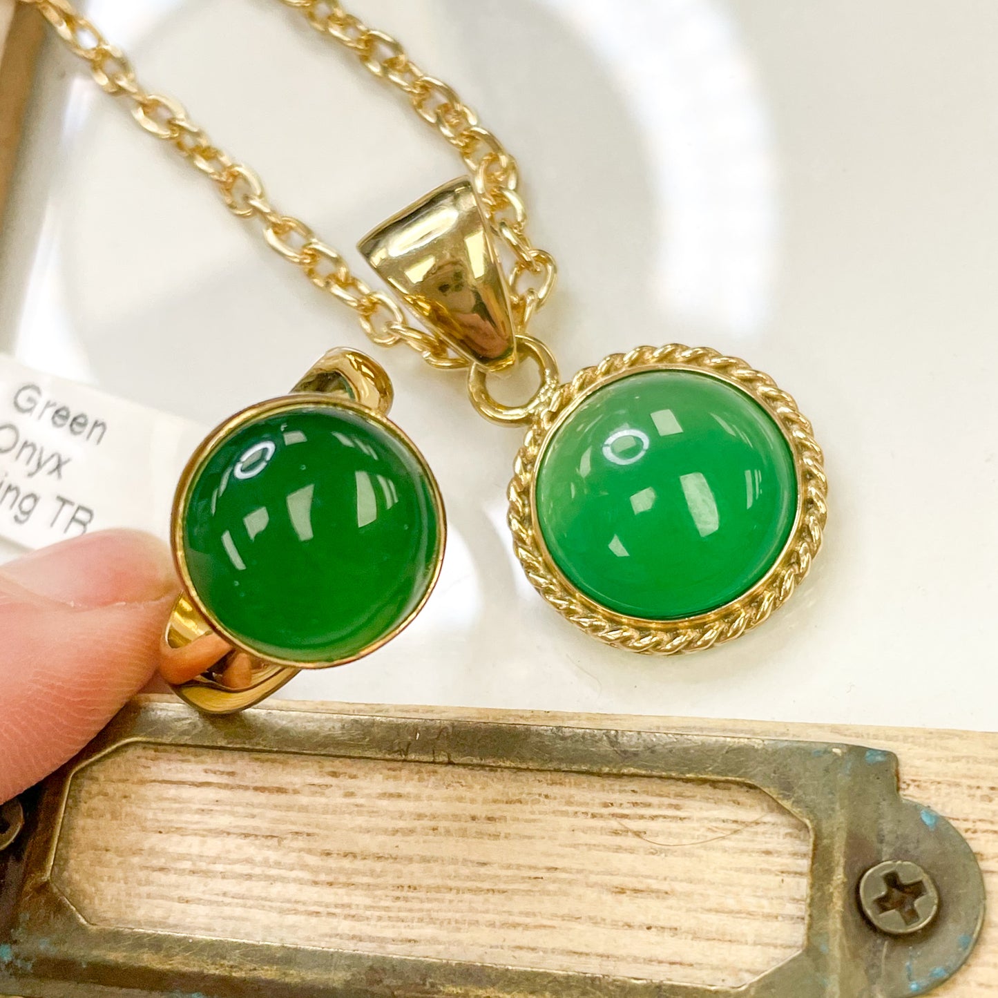 Alchemia Green Onyx Pendant or Ring - Charles Albert Stock