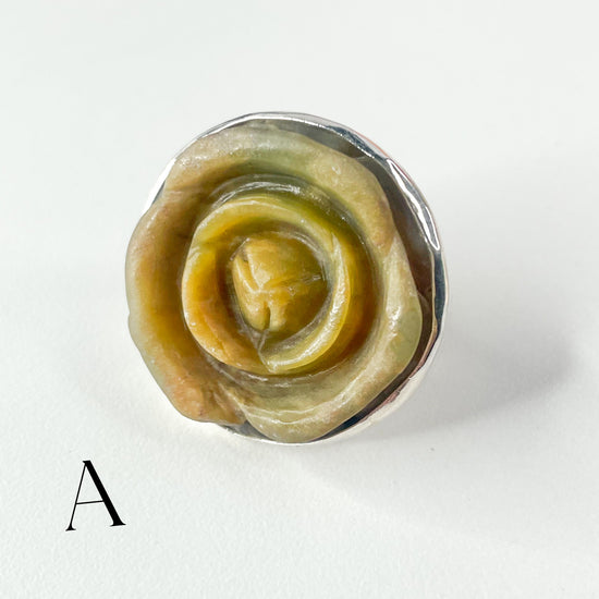 Jasper Rose Statement Ring - Both Metals