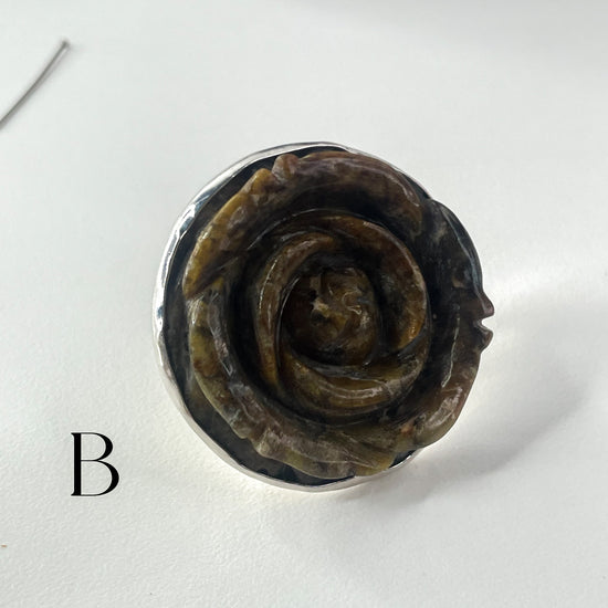 Jasper Rose Statement Ring - Both Metals