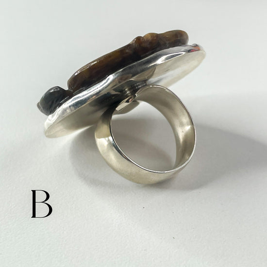 Jasper Rose Statement Ring - Both Metals