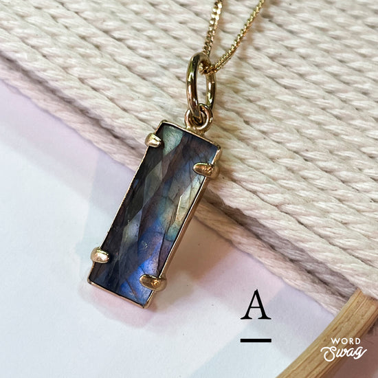 Load image into Gallery viewer, Labradorite Slim Pendant  - Alchemia Gold
