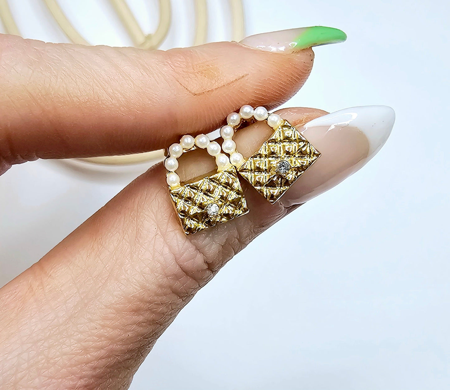 Pearl Lock Studs - 18k Gold Filled