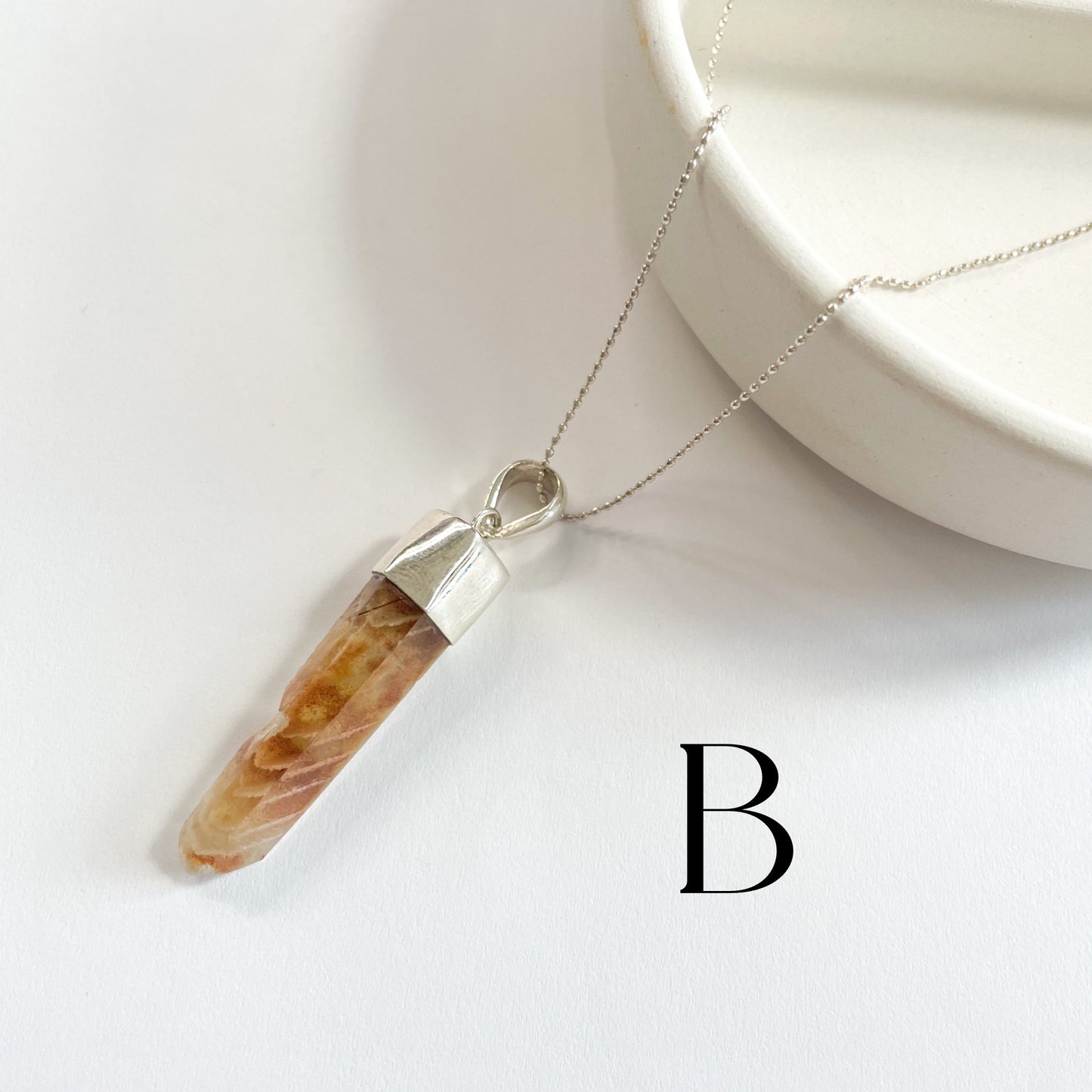 Rare Smokey With Rutile Phantom Points Pendant - Solid Sterling Silver