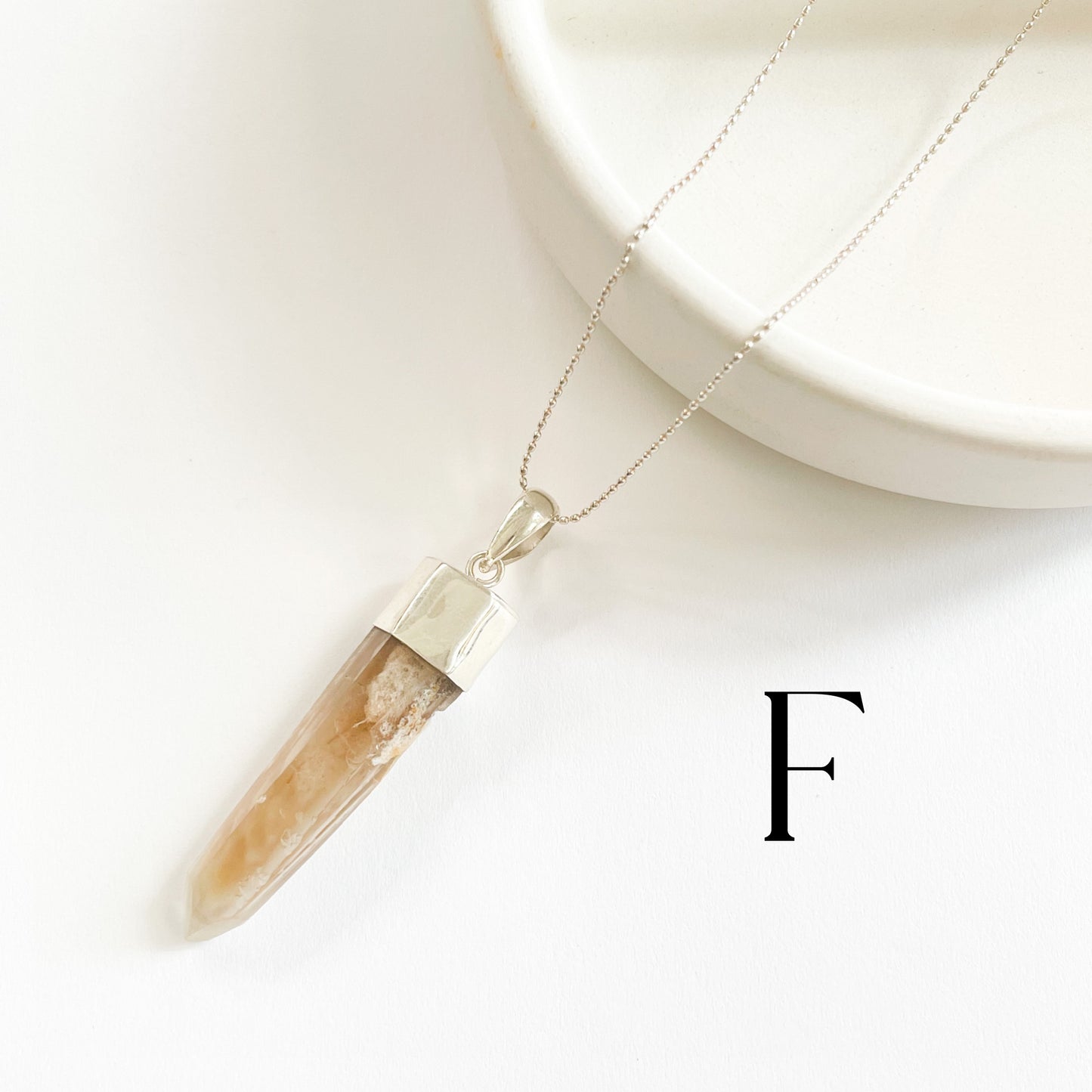 Rare Smokey With Rutile Phantom Points Pendant - Solid Sterling Silver