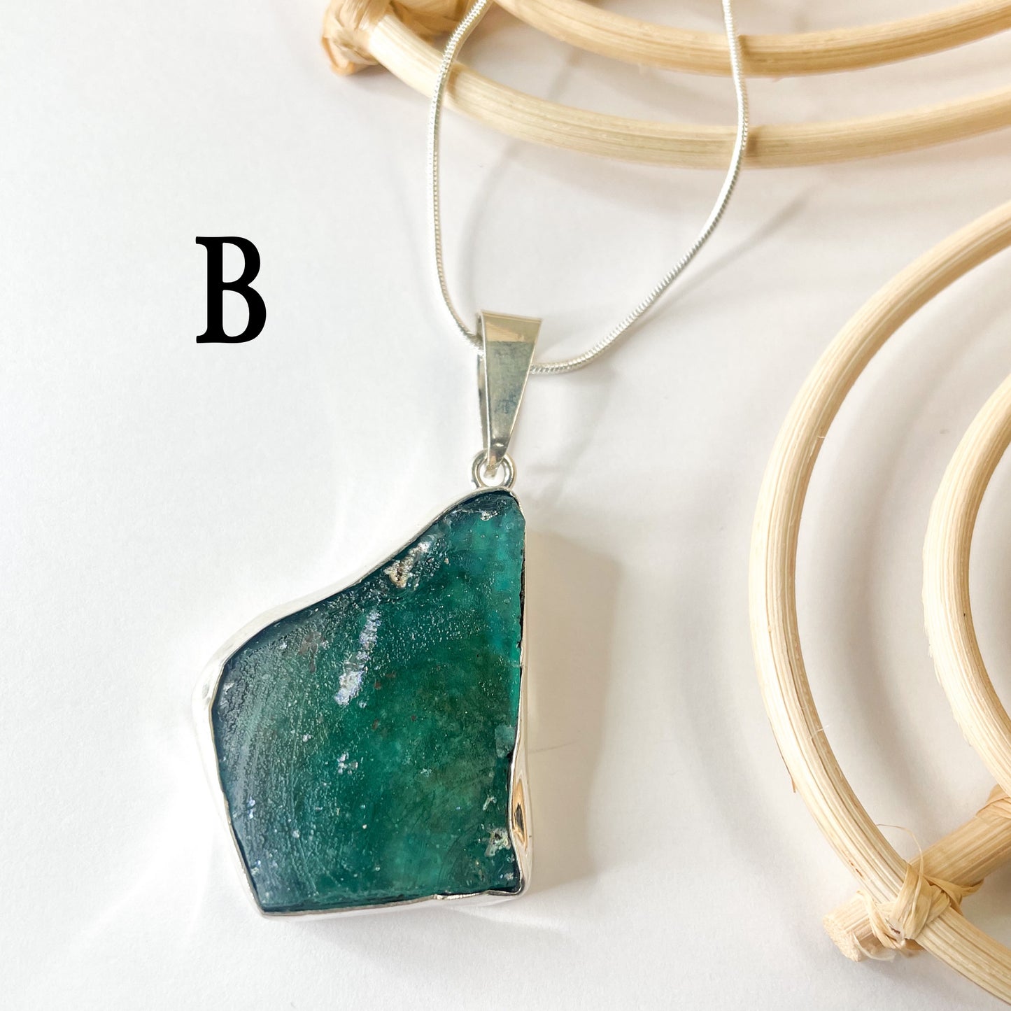 Roman Glass Pendant - Both Metals