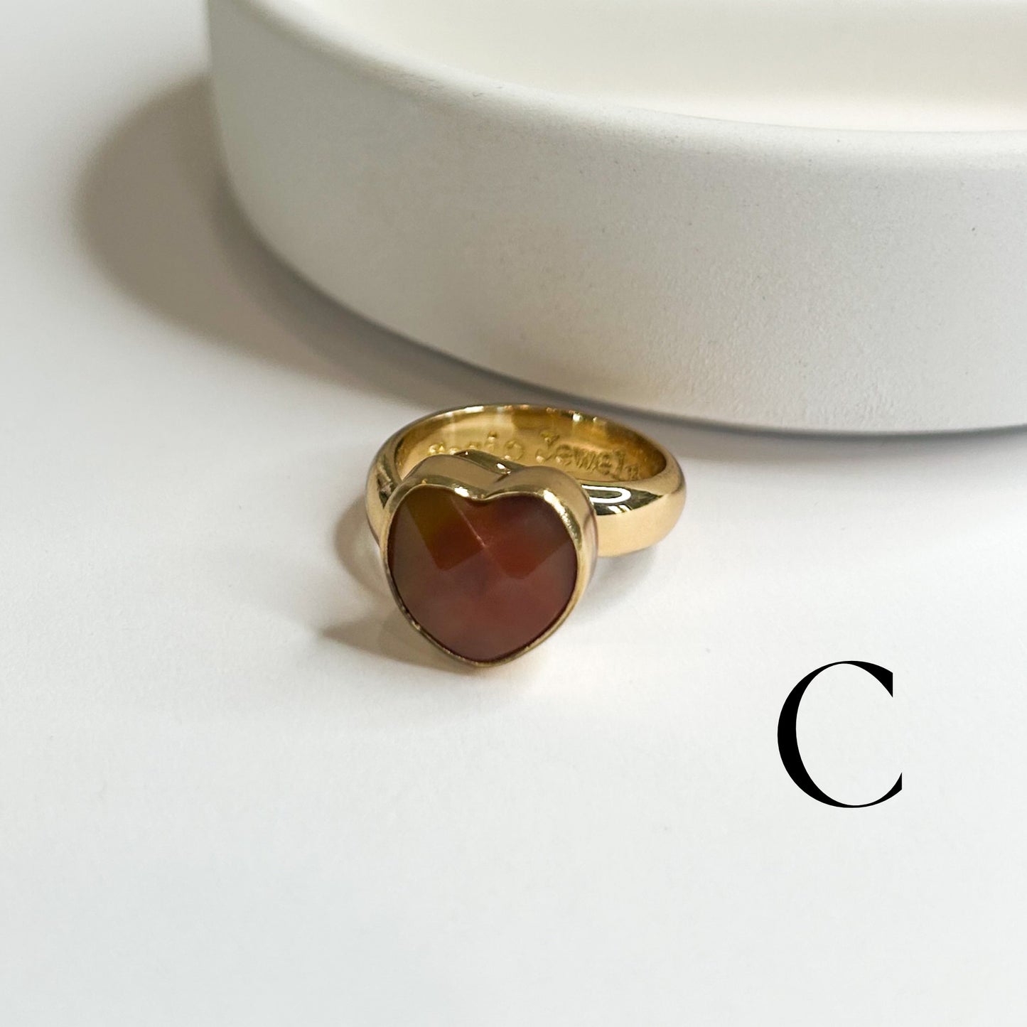 Red Creek Jasper Heart Ring - Alchemia Gold