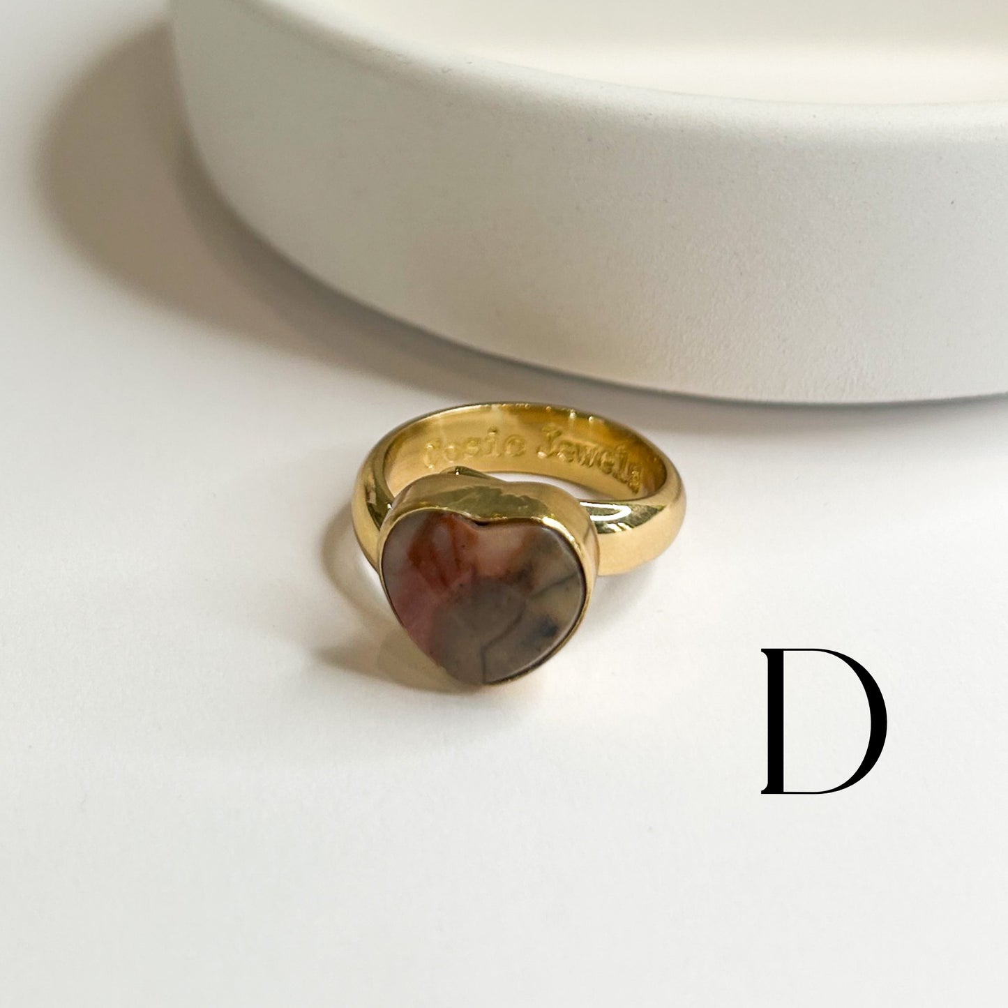 Red Creek Jasper Heart Ring - Alchemia Gold