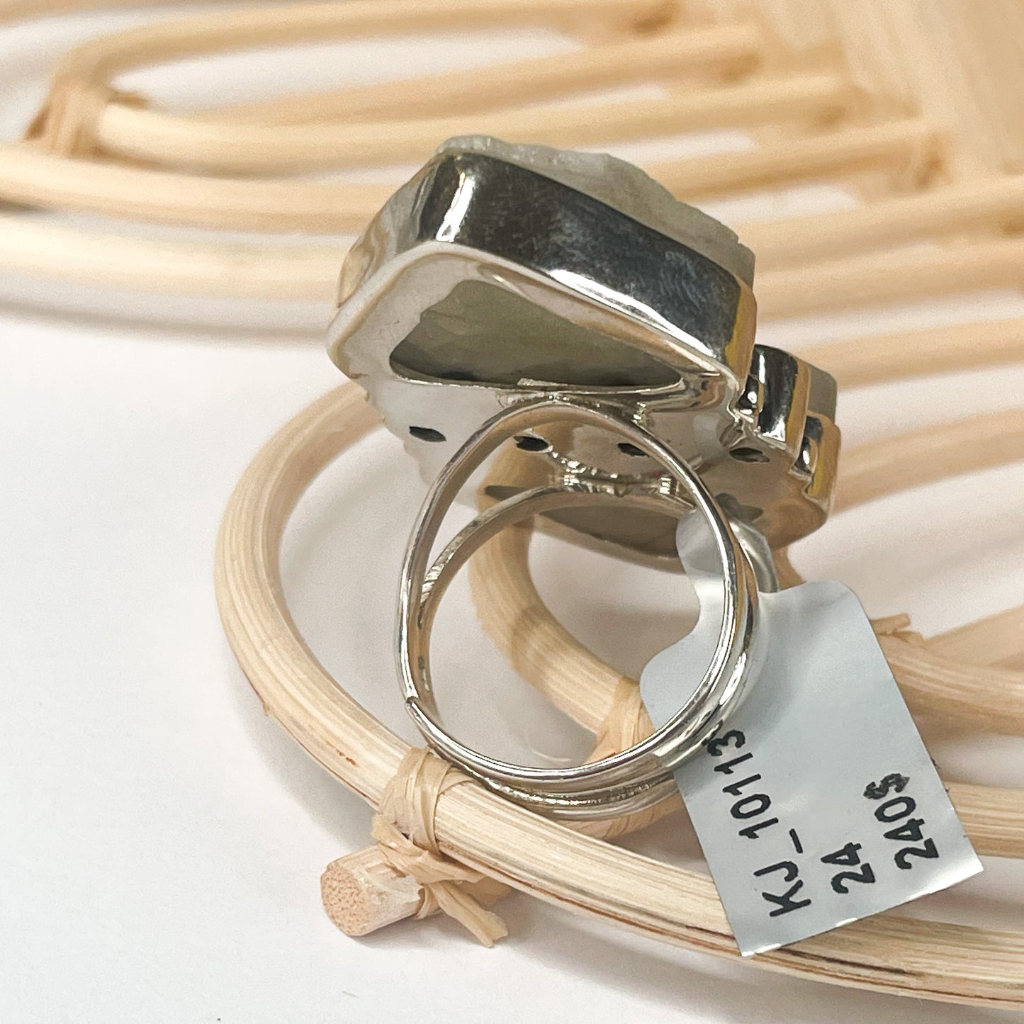 Moonstone & Mystic Crawler Ring - Solid Sterling Silver
