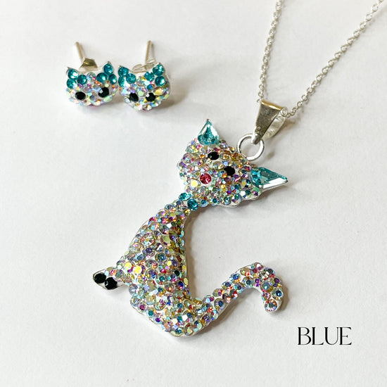 Mosaic Sparkle Cat - Solid Sterling Silver