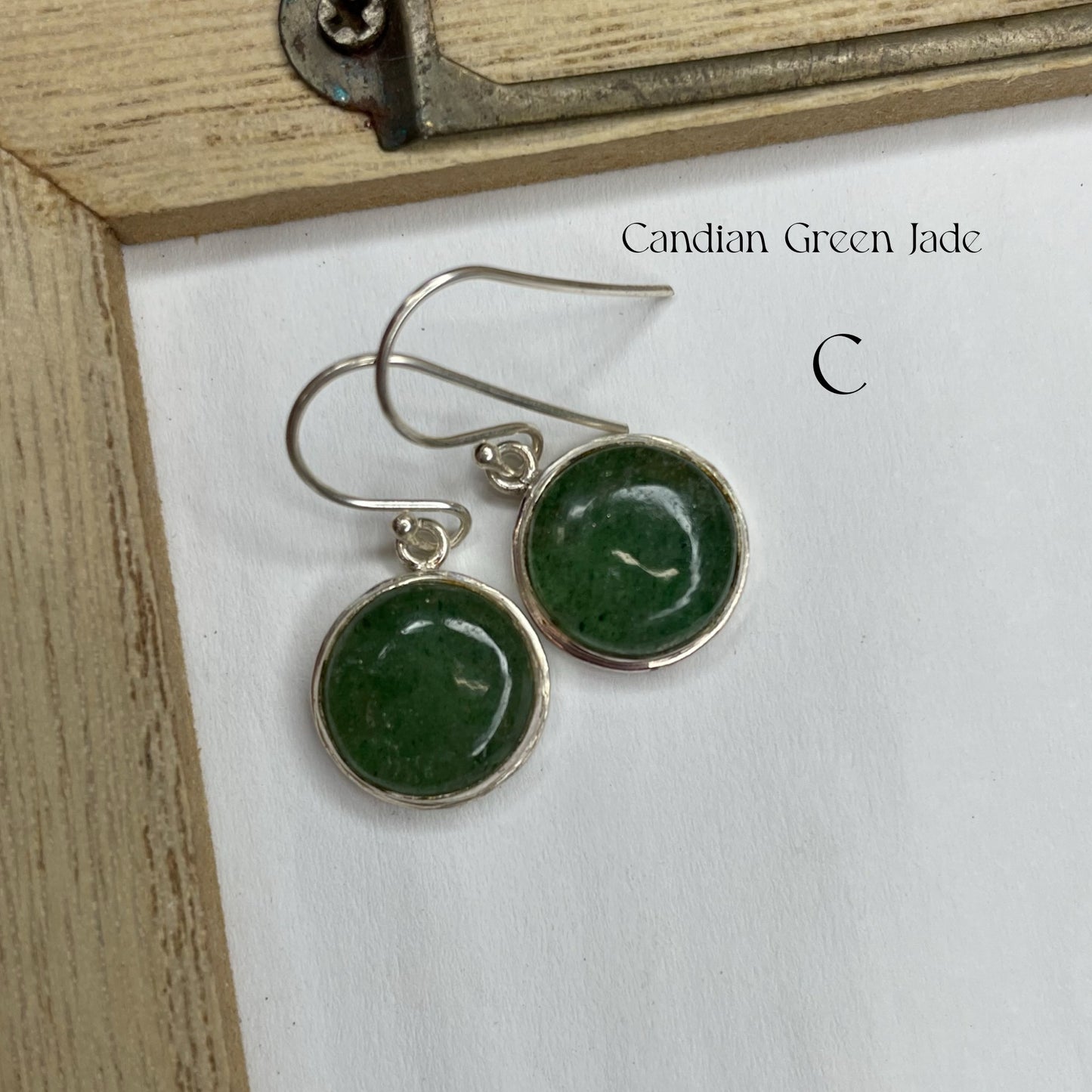Canadian Jade Dangle Earrings - Solid Sterling Silver