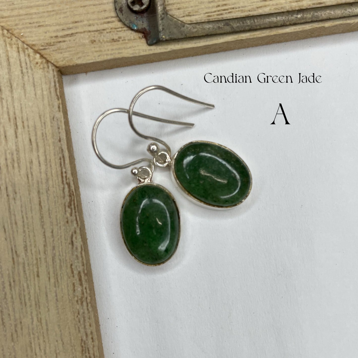 Canadian Jade Dangle Earrings - Solid Sterling Silver