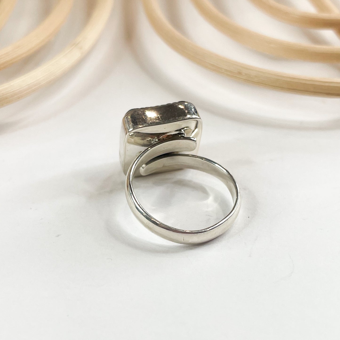 Vintage Glass Ring - Both Metals