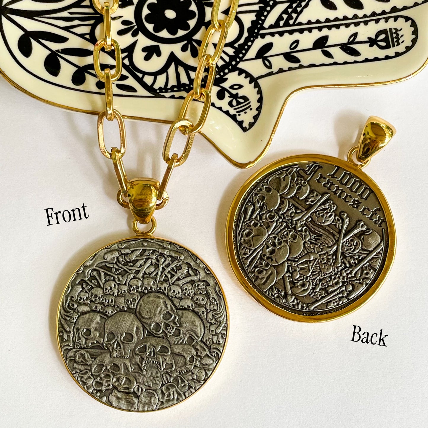 Skull Chapel 1,000 Franc Cameroon Coin Pendant - Alchemia