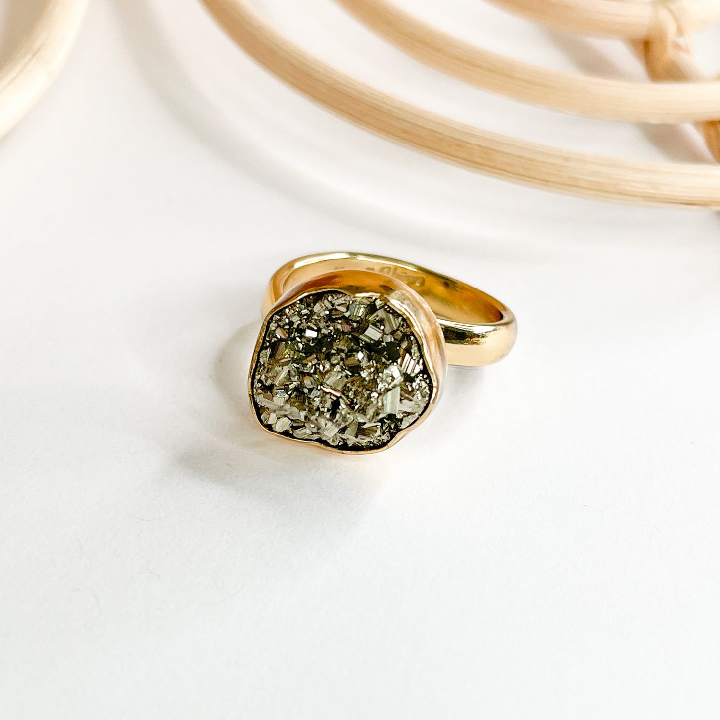 Pyrite Polka Dot Ring - Alchemia