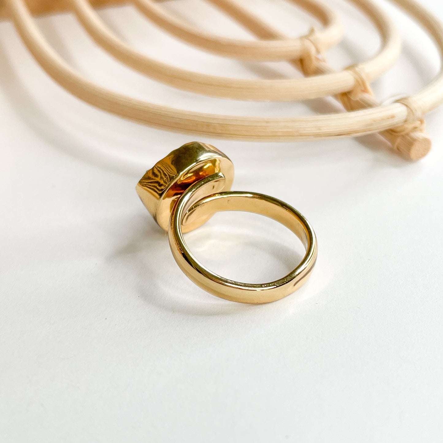 Braided Lip Pyrite Polka Dot Ring - Alchemia