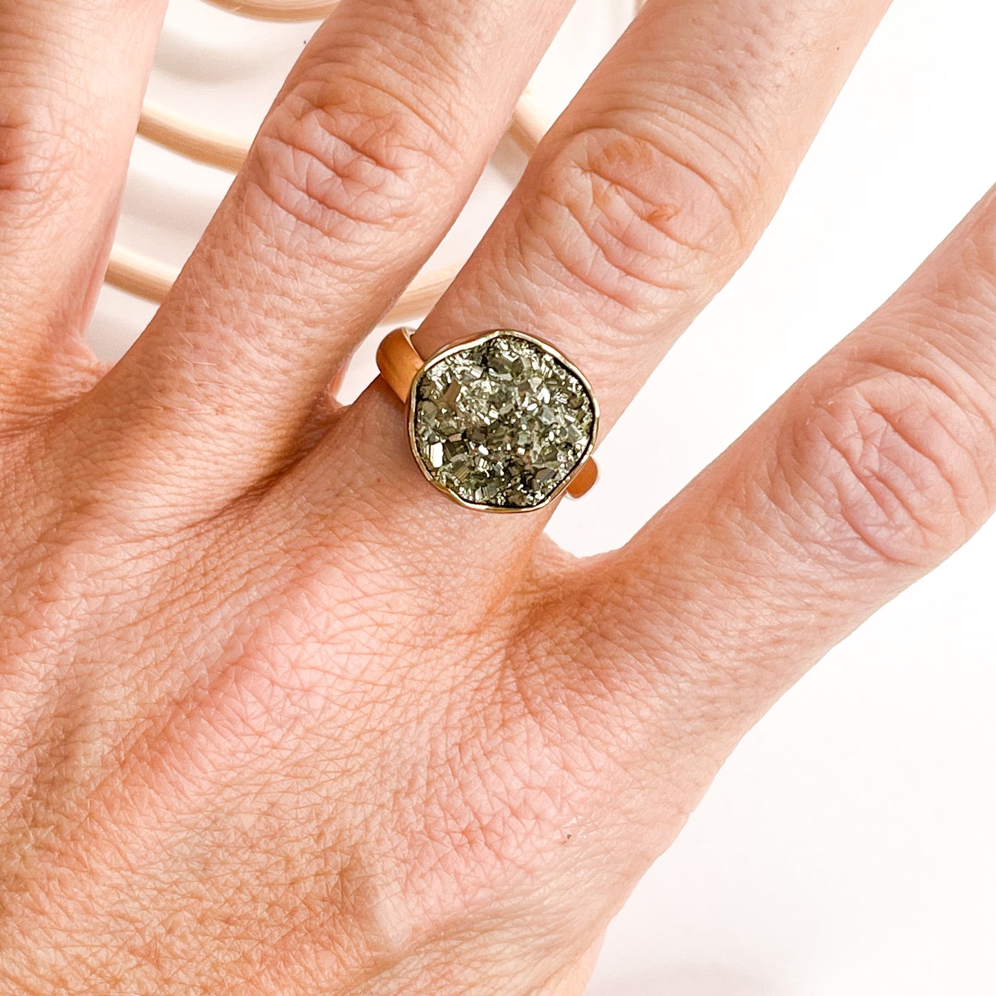 Pyrite Polka Dot Ring - Alchemia