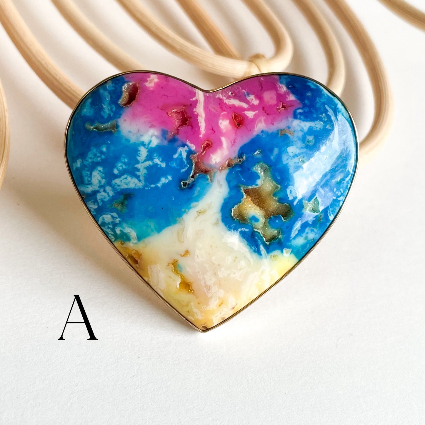 Solar Druzy Heart Statement Ring