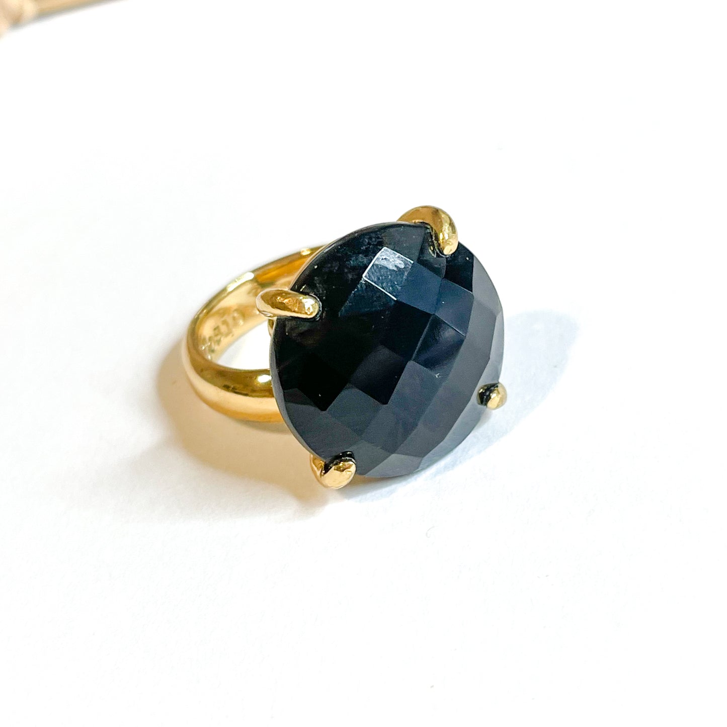 Load image into Gallery viewer, Black Onyx Polka Dot Prong Ring - Alchemia
