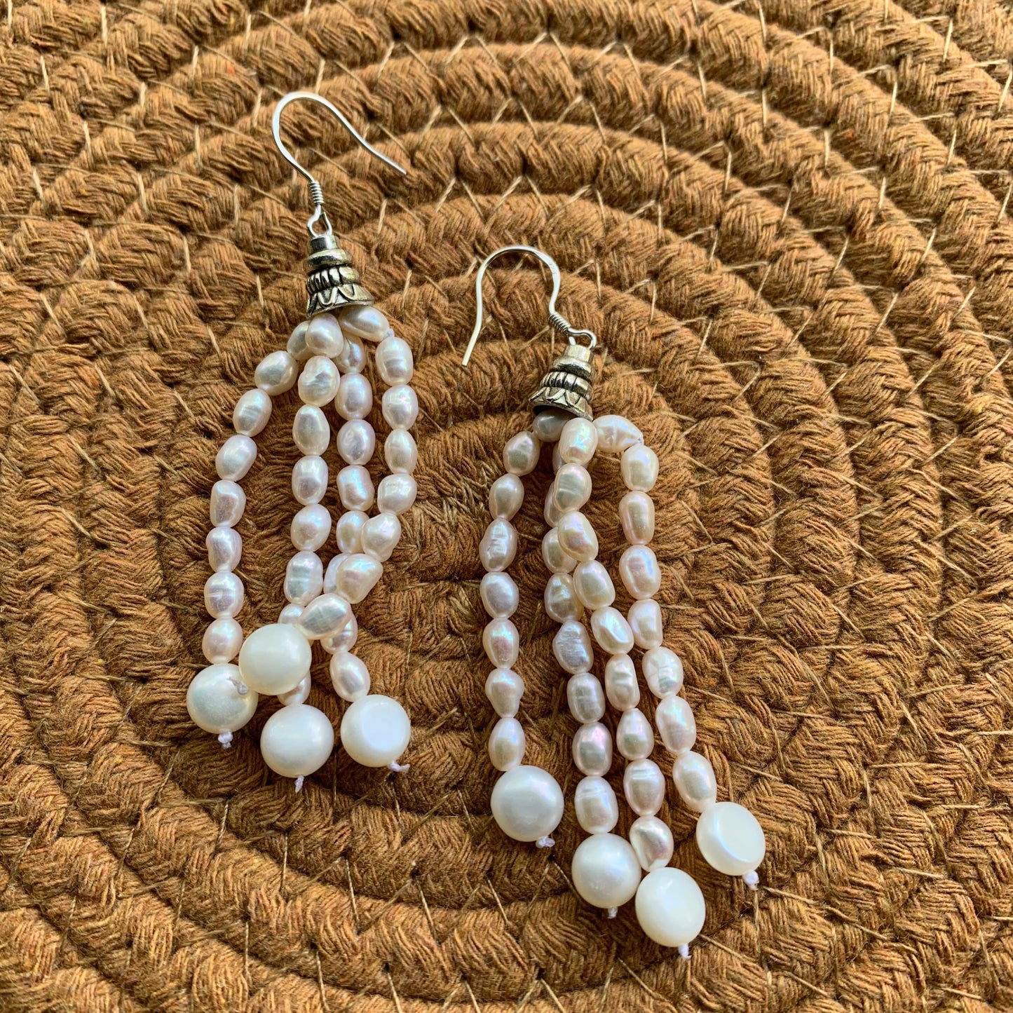 White Freshwater Pearl Multi Dangle Earring - SSS