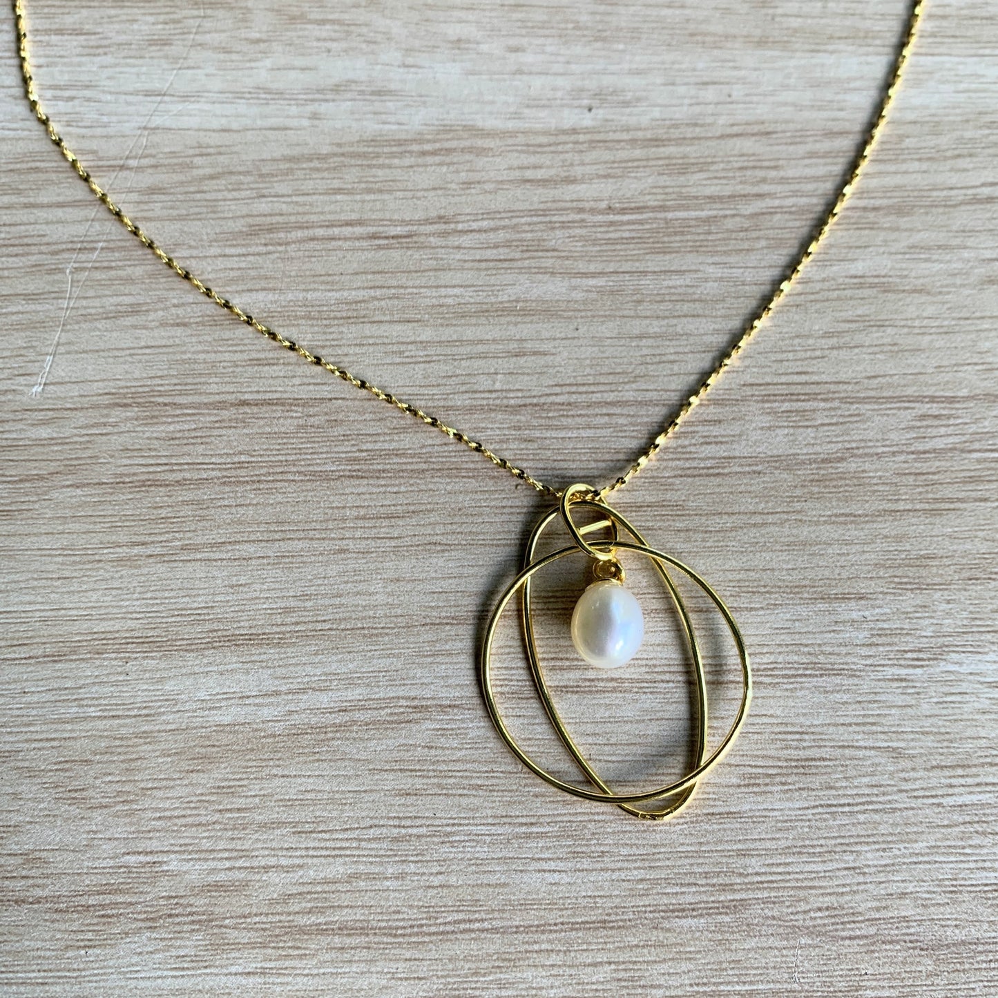 Double Dangle Pearl Necklace - 18k Gold Filled