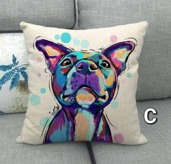 Bright Watercolor Dog Printed Pillowcase