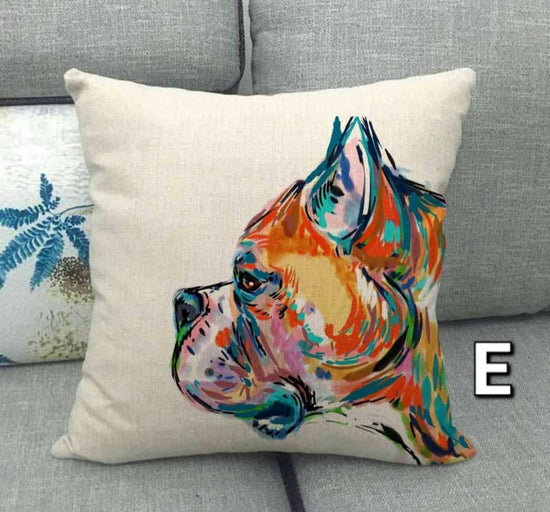 Bright Watercolor Dog Printed Pillowcase