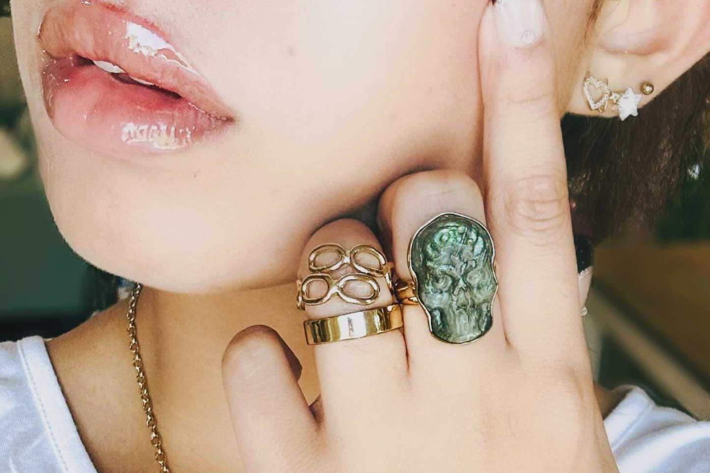 Sugar Skull Labradorite Ring -Alchemia