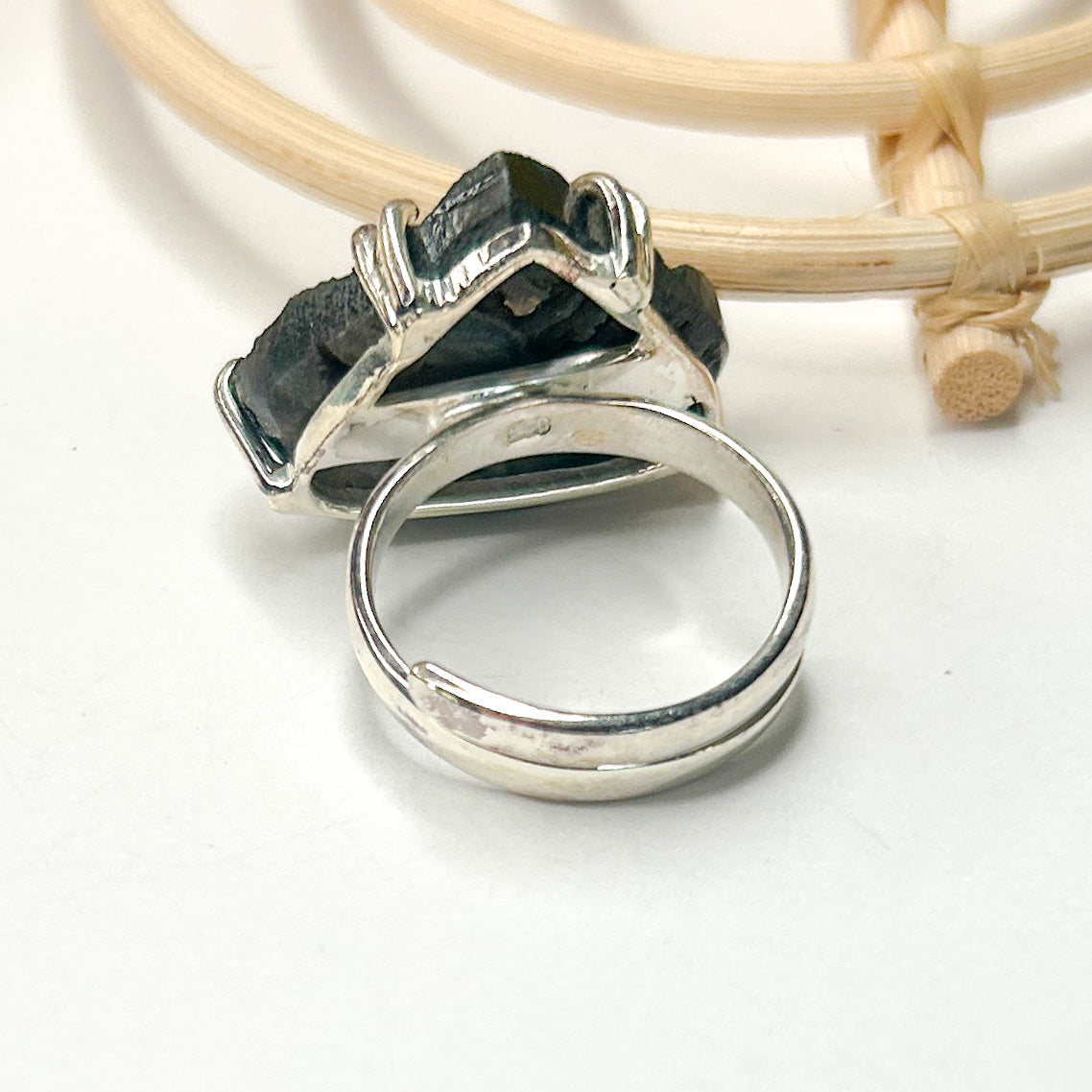 Titanium Druzy Prong Ring or Pendant - Solid Sterling Silver