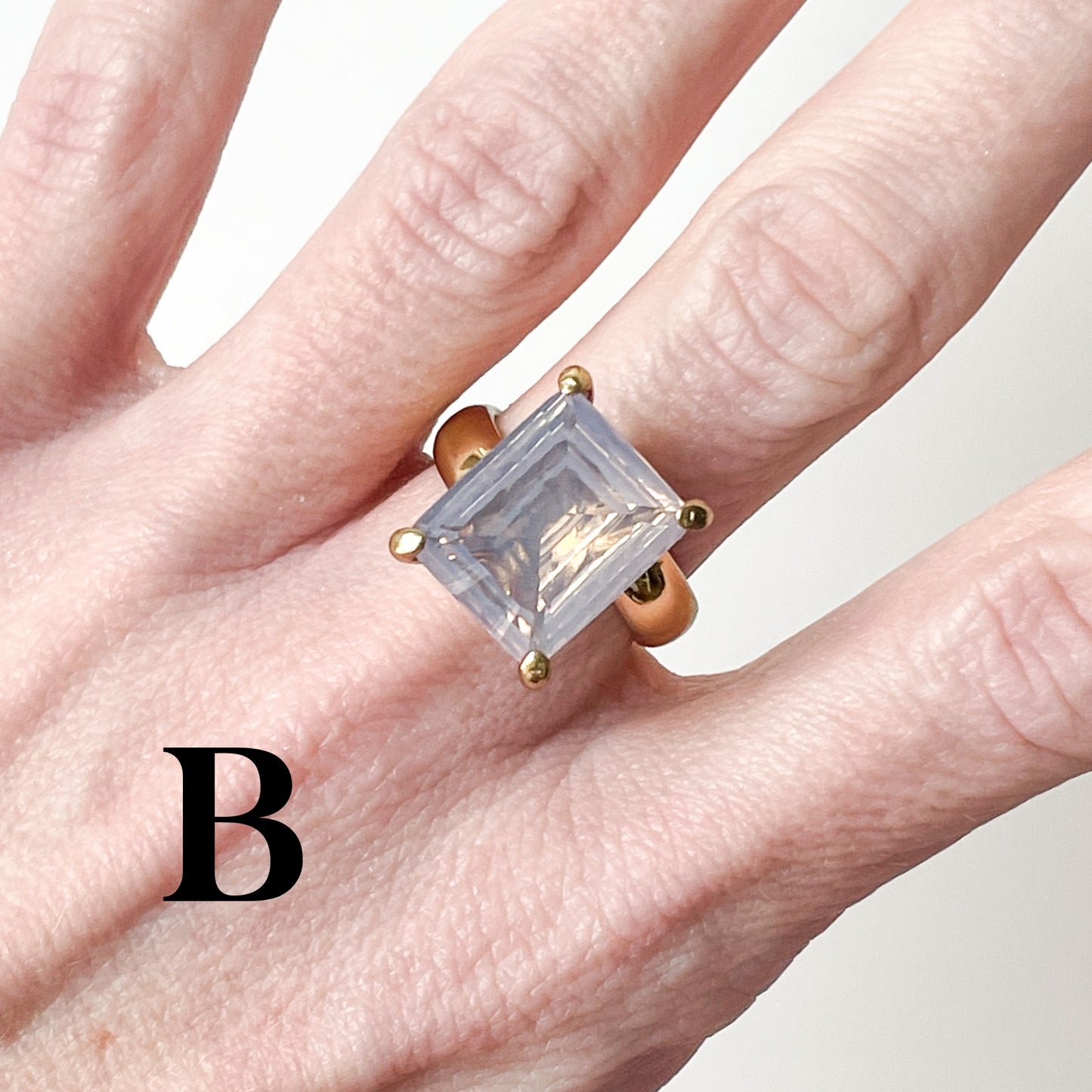 Lavender Quartz Crystal Prong Ring - Alchemia