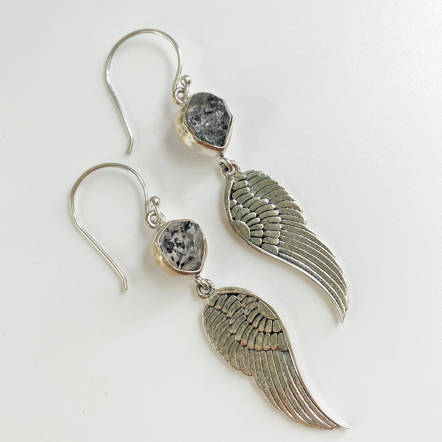 Freeform Herkimer Angel Wing Earrings - SSS