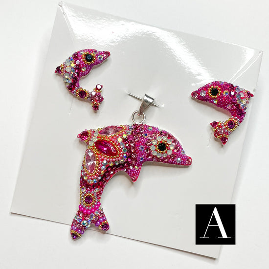 Dolphin Mosaic - Solid Sterling Silver