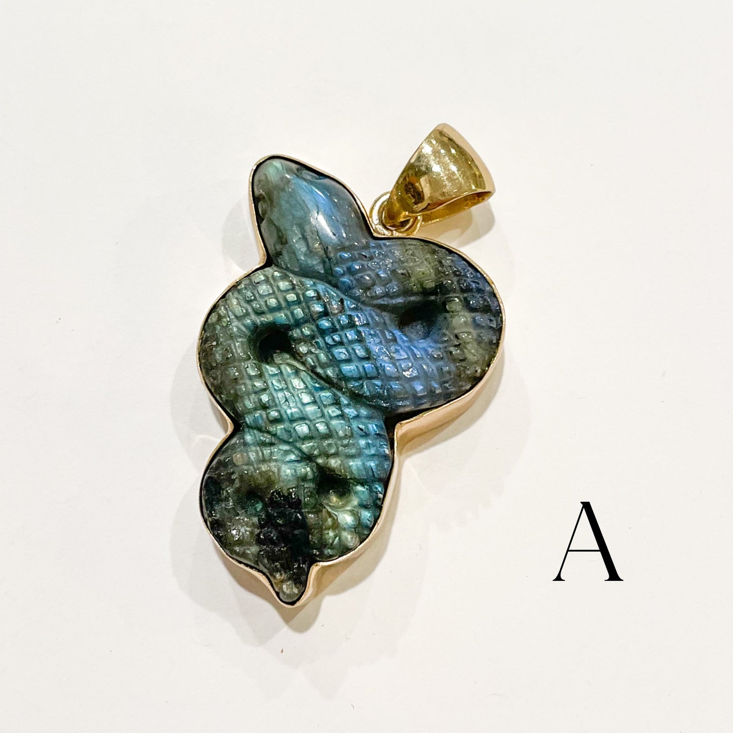 Labradorite Snake Pendant  - Alchemia Gold