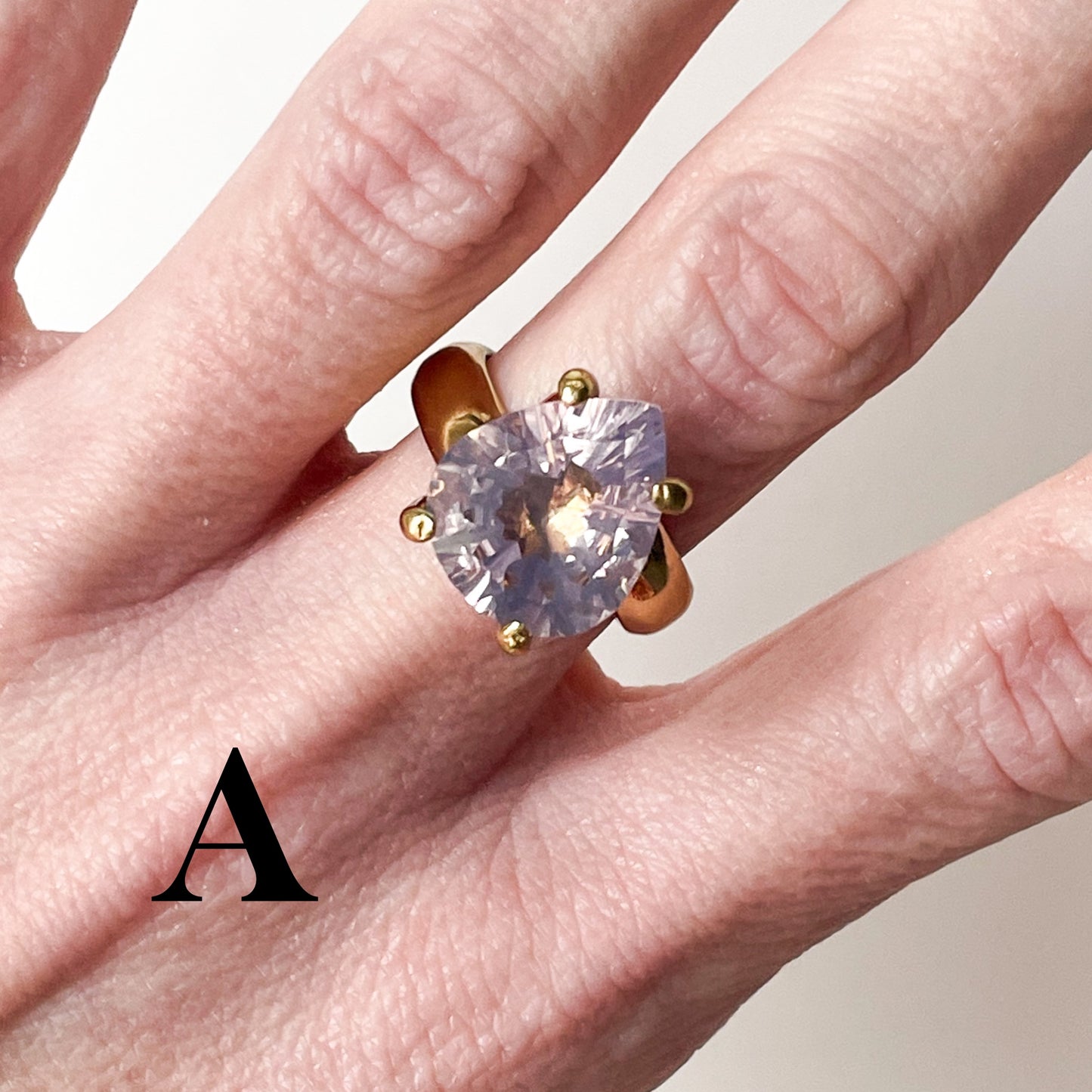 Lavender Quartz Crystal Prong Ring - Alchemia
