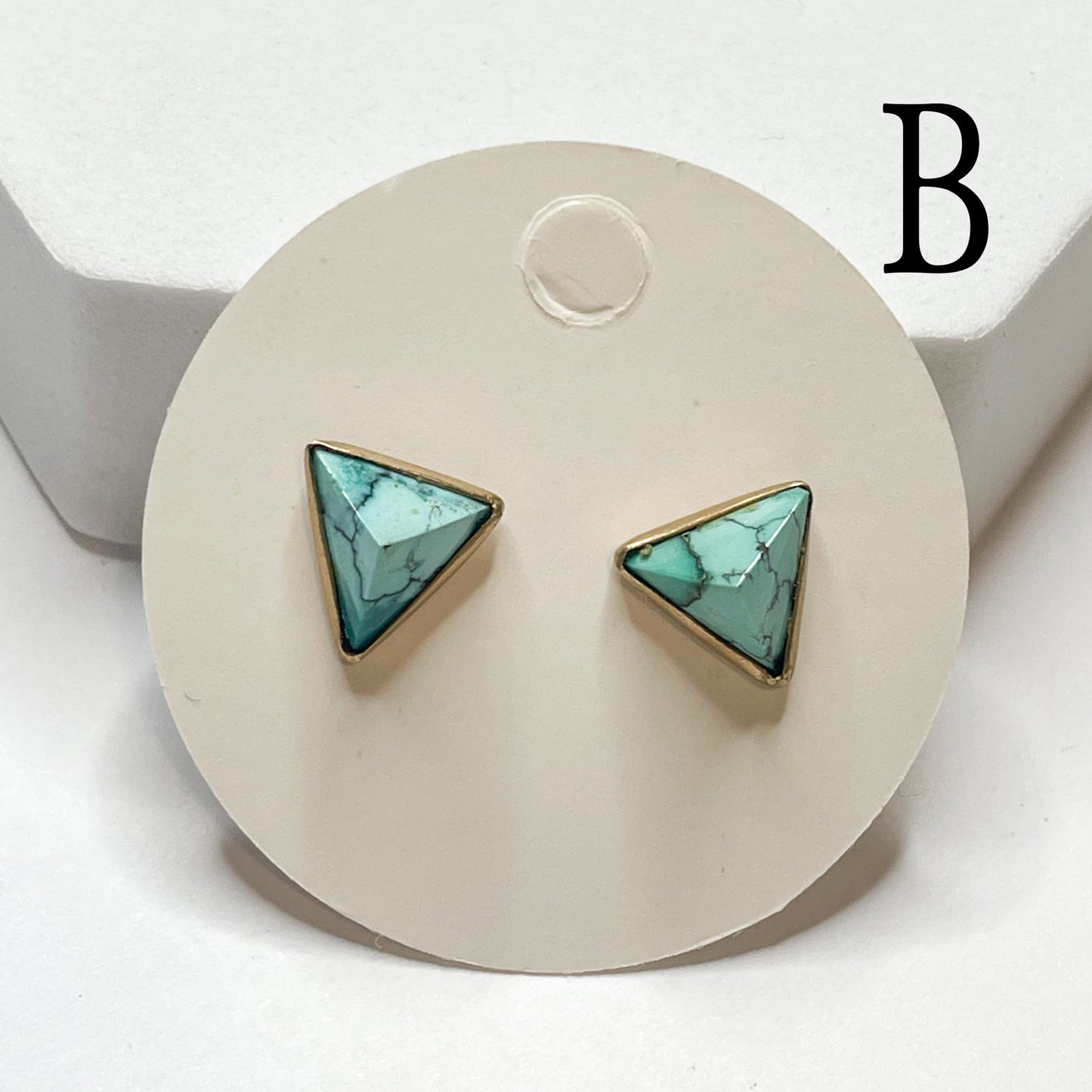 Turquoise Triangle Studs - Alchemia