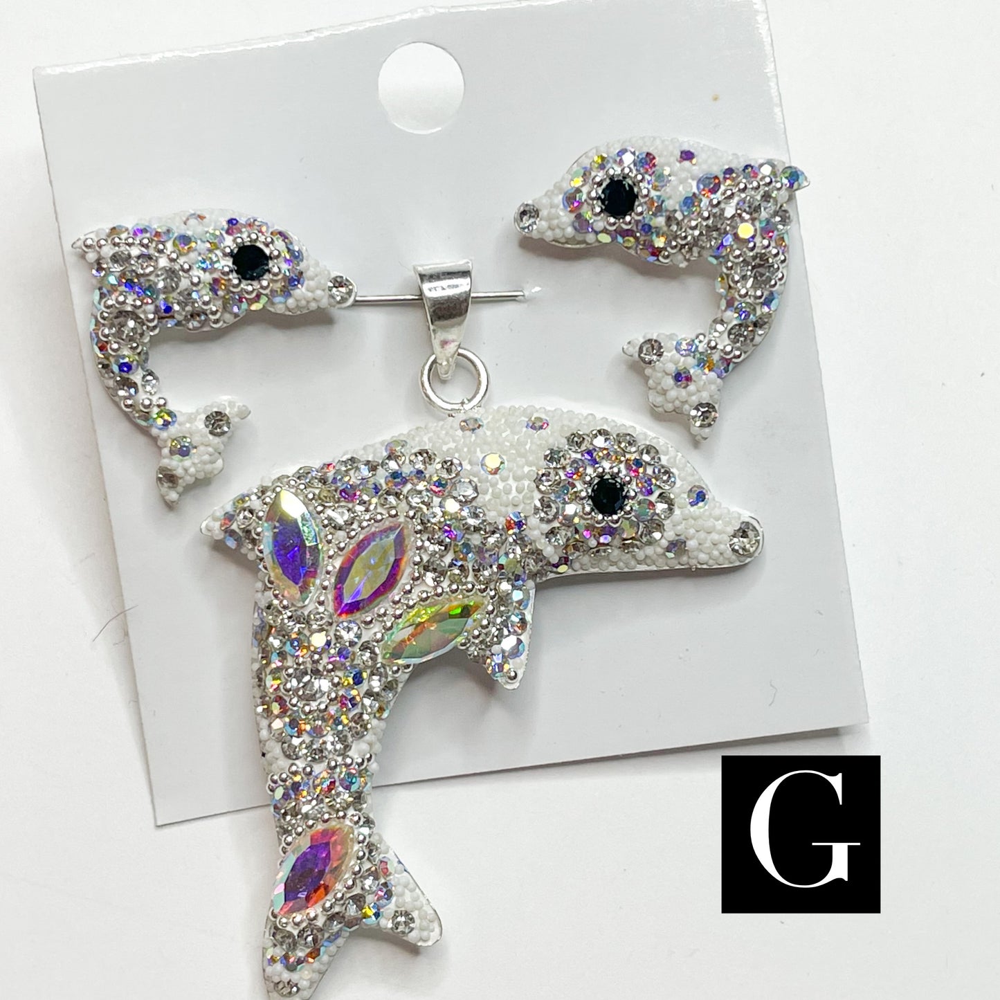Dolphin Mosaic - Solid Sterling Silver