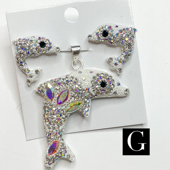 Dolphin Mosaic - Solid Sterling Silver