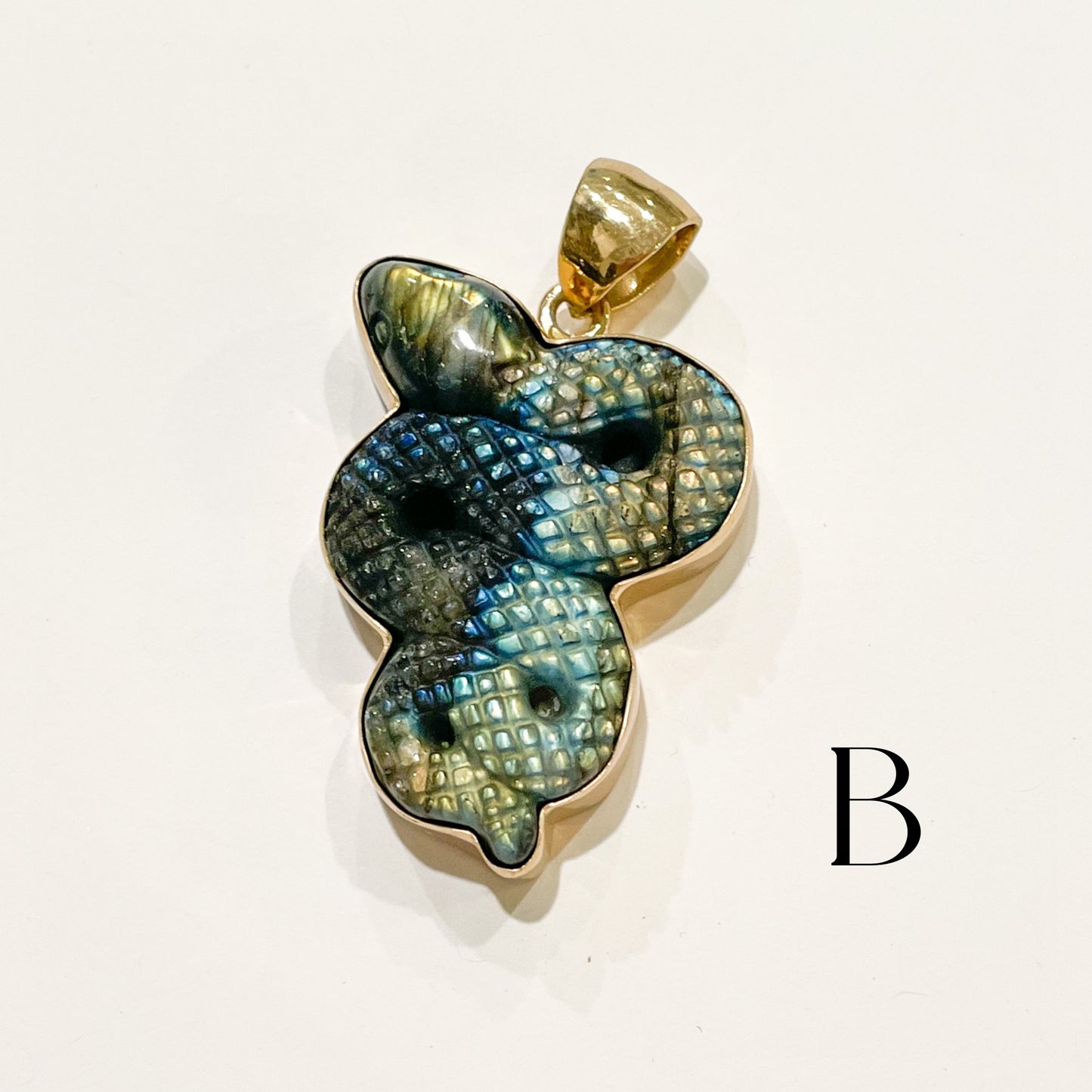 Labradorite Snake Pendant  - Alchemia Gold