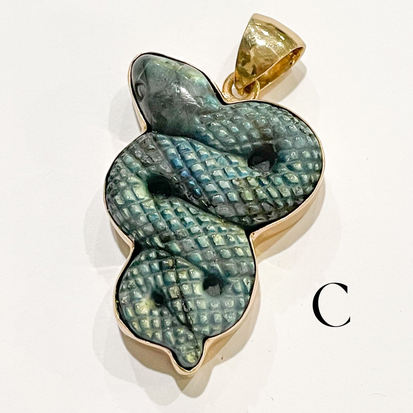 Labradorite Snake Pendant  - Alchemia Gold