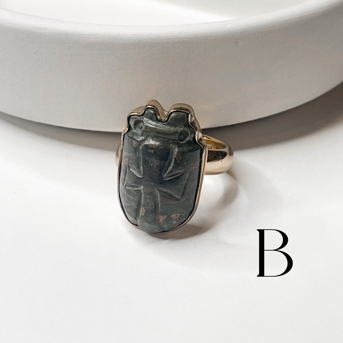 Gothic Stone Adjustable Ring - Alchemia Gold