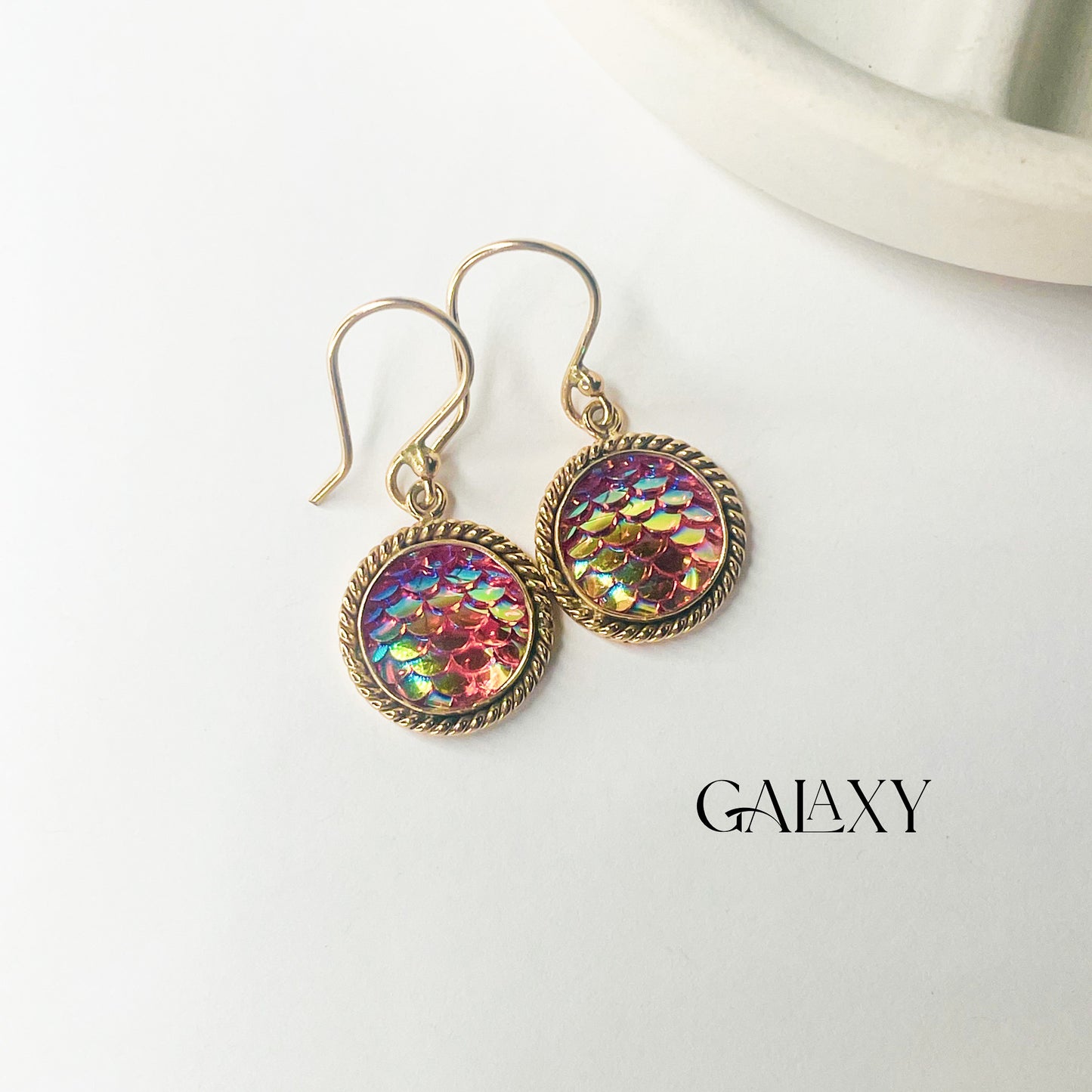 Mermaid Scale Resin Rope Earrings - Alchemia