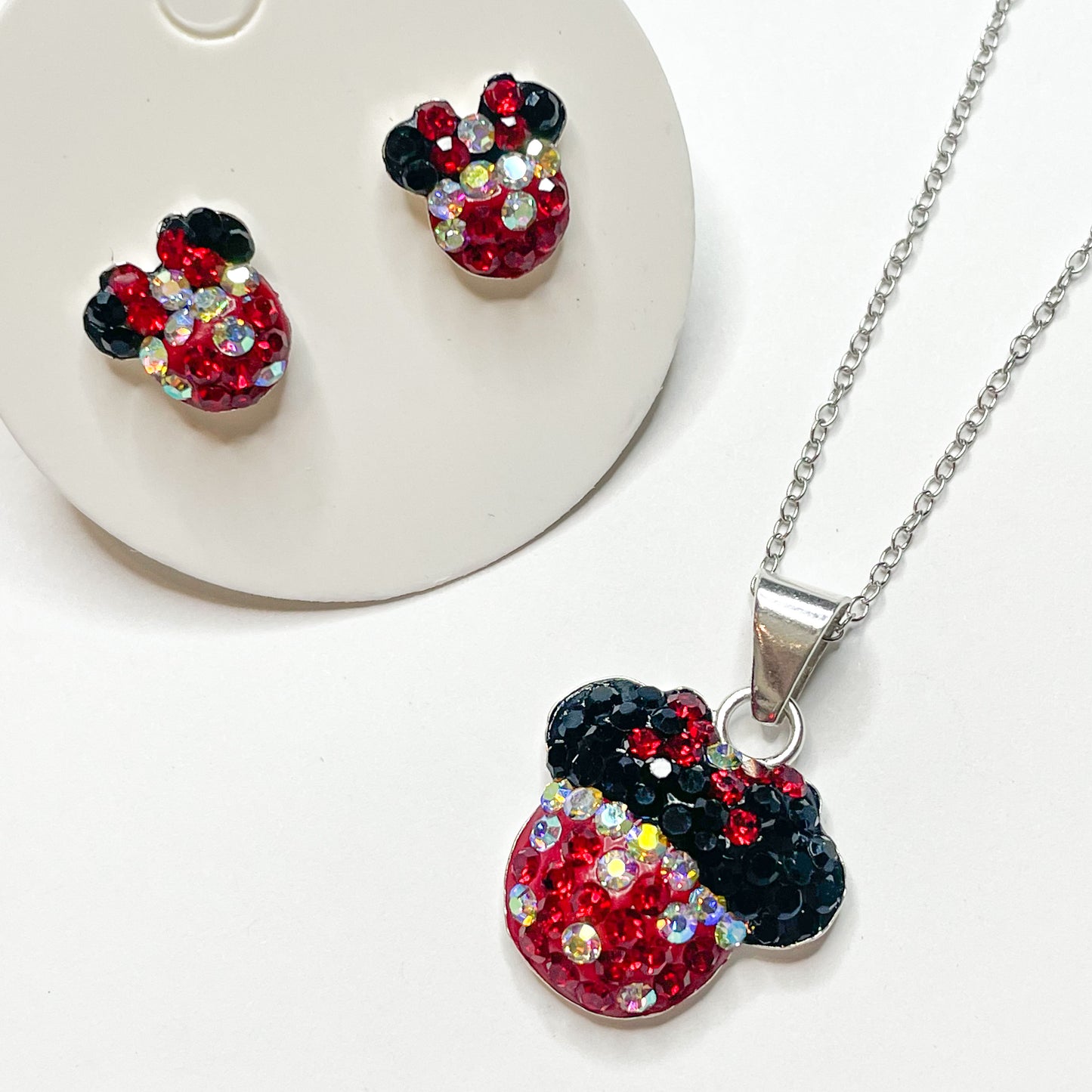 Mosaic Red Mouse - Solid Sterling Silver