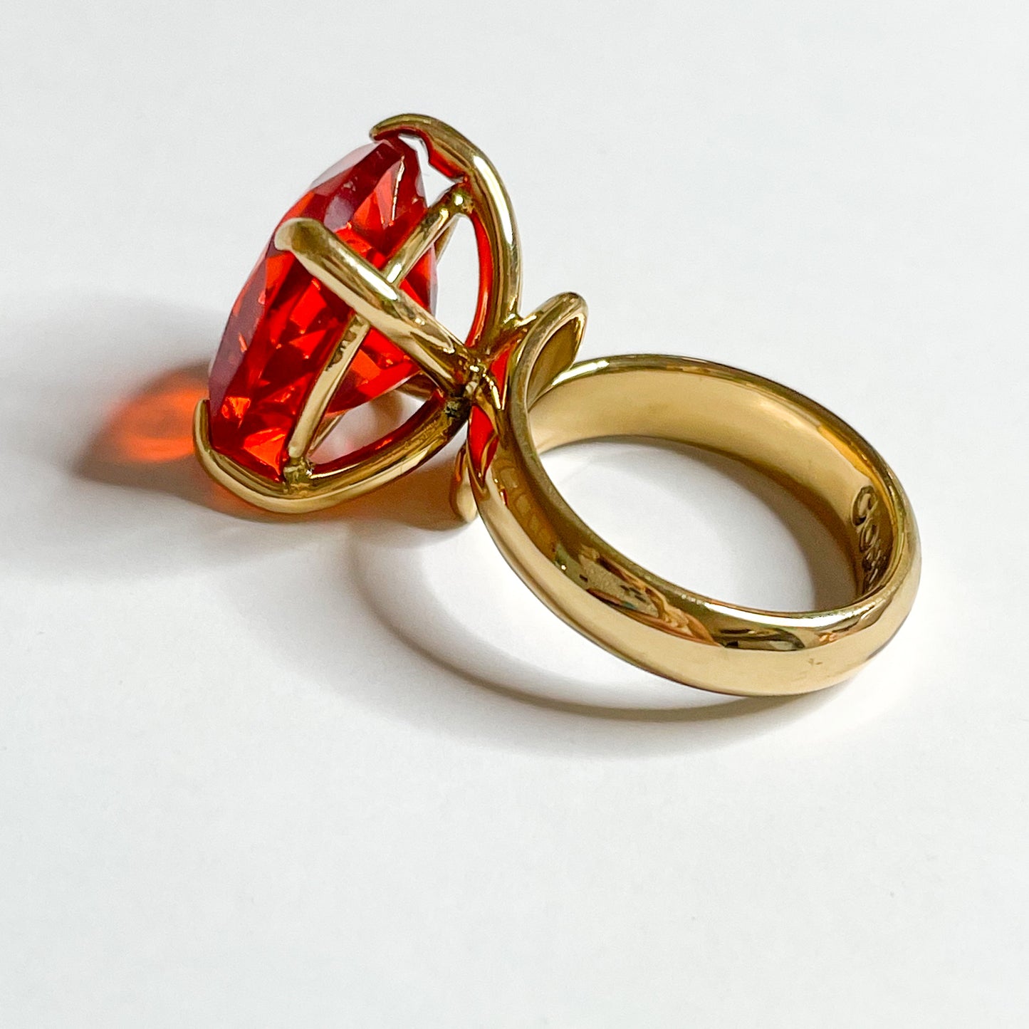 Red CZ Cushion Square Ring - Alchemia